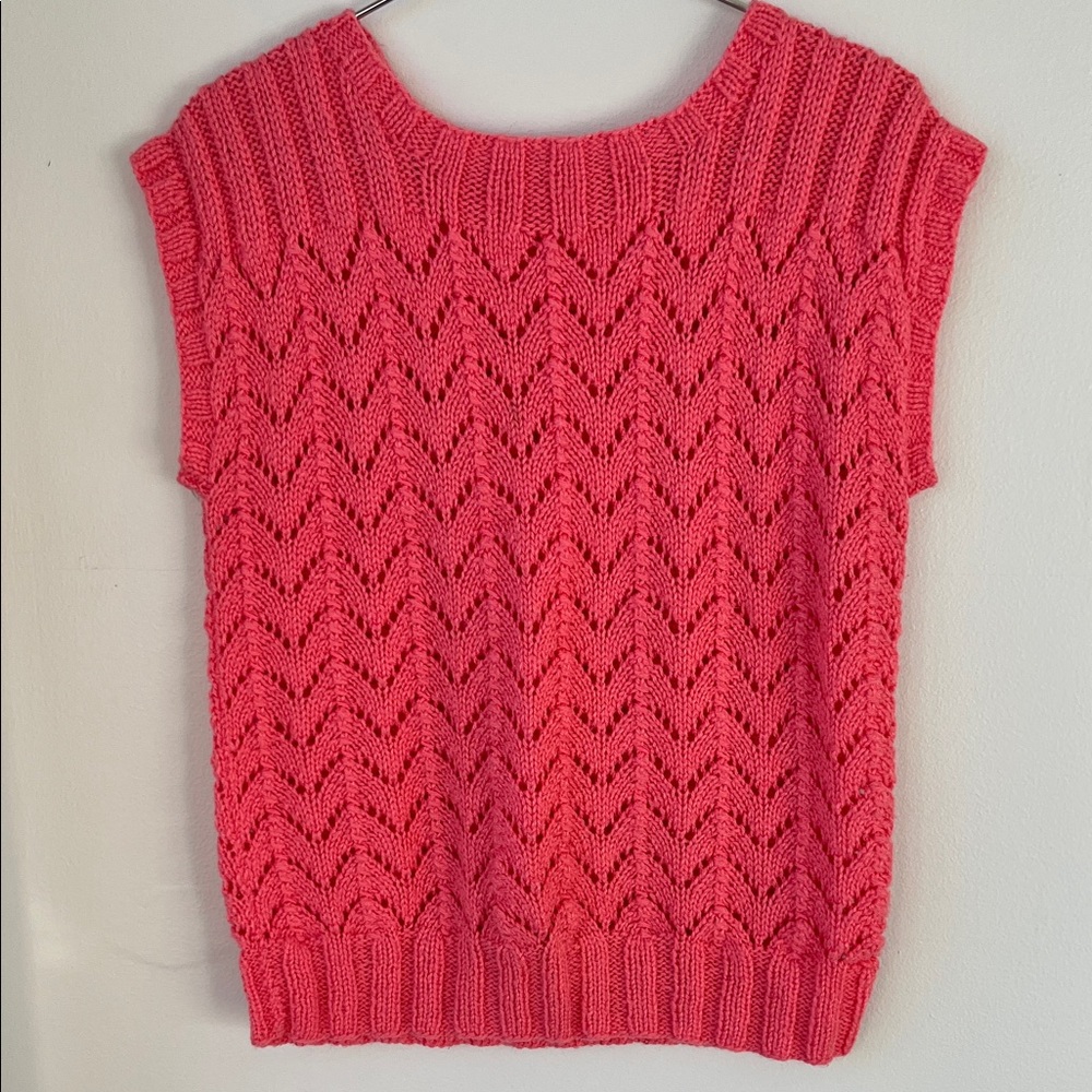 Pink Knit Sleeveless Sweater